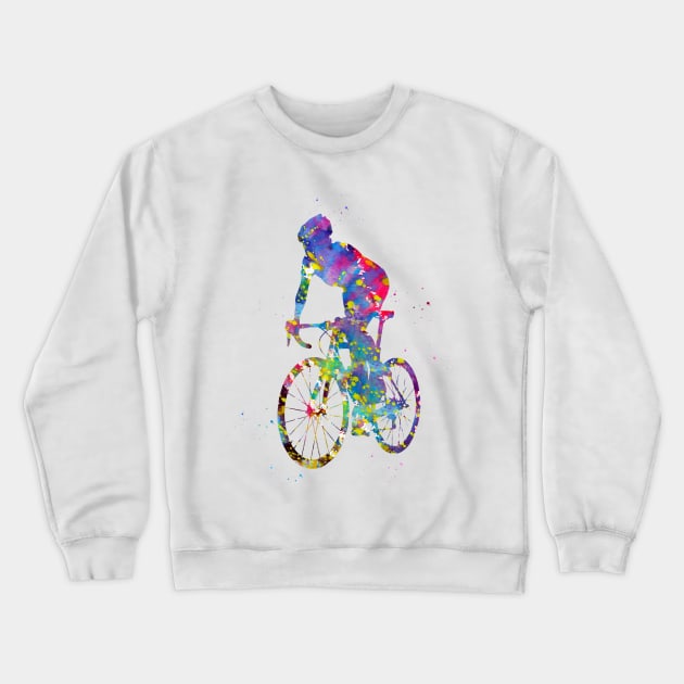 Cyclist sprinting Crewneck Sweatshirt by erzebeth